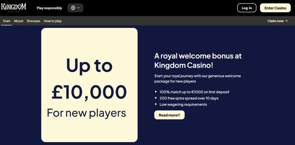 kingdom casino bonus